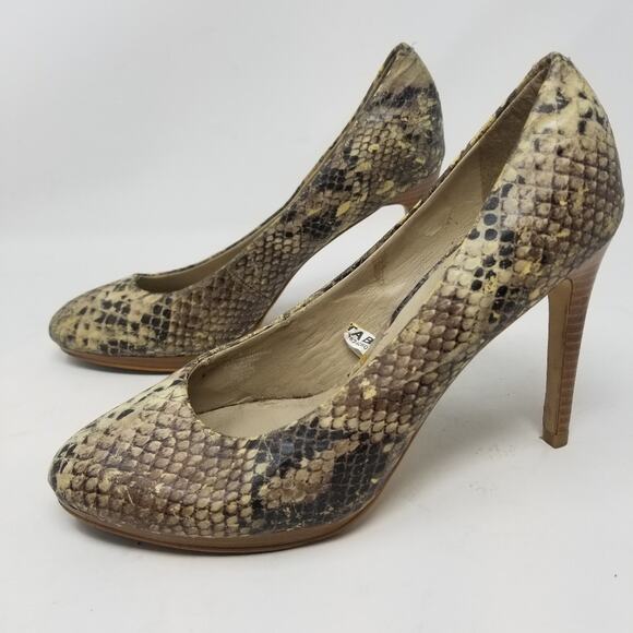 Mossimo Snake Skin Print Classic Pumps Black Tan Gray Comfortable Women's Size 8 - Picture 4 of 12